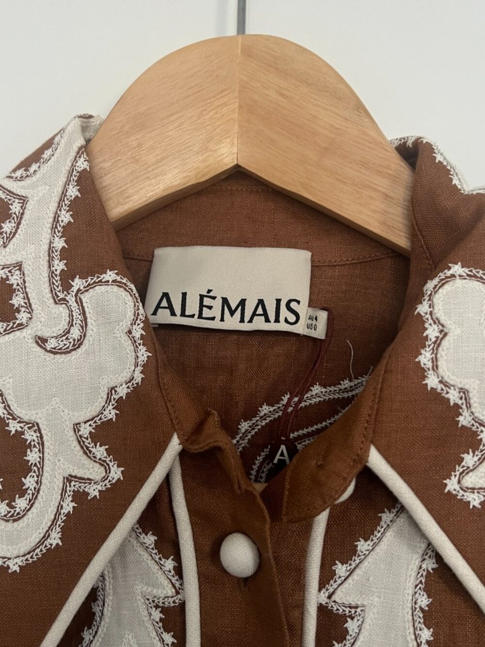ALÉMAIS Ruby Applique Shirt Size 0 - Picture 3 of 4